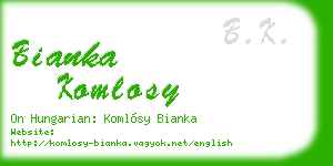 bianka komlosy business card